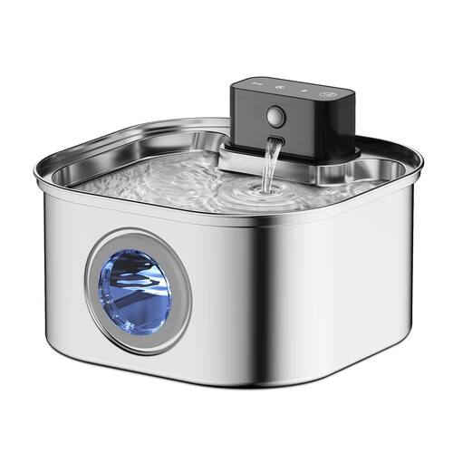 Stainless Steel Wireless Recharging Sensor Cat Water Fountai