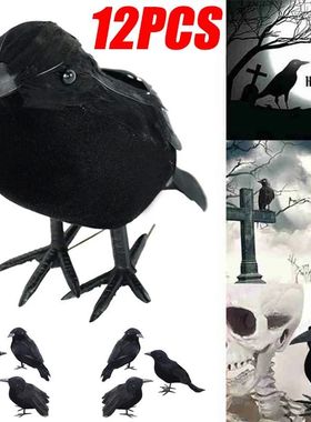 Halloween Decoracion Simulation Black Crow Raven Bird Repell