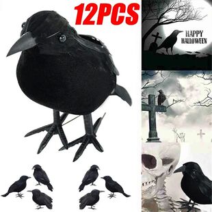 Halloween Decoracion Simulation Black Crow Raven Bird Repell