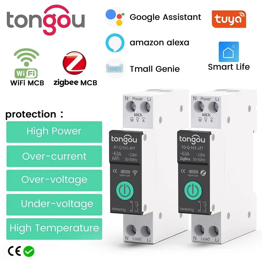 TUYA WiFi/ZigBee MCB Smart Circuit Breaker Over Current Unde