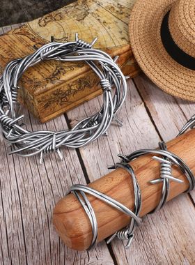 2.5M Fake Rusted Silver Barbed Barb Wire Decoration Hallowee