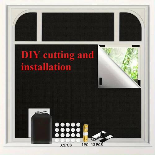 1PC DIY No Drill Blackout Curta 100% Blackout Curtain Remova