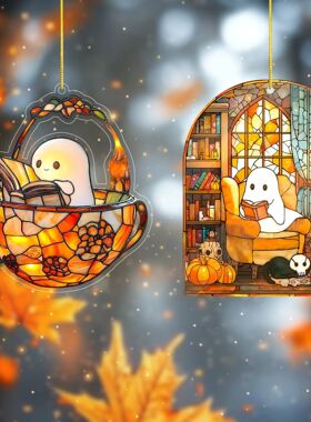 Halloween Ghost 2D Acrylic Bath Decor Cute Hanging Ornaments
