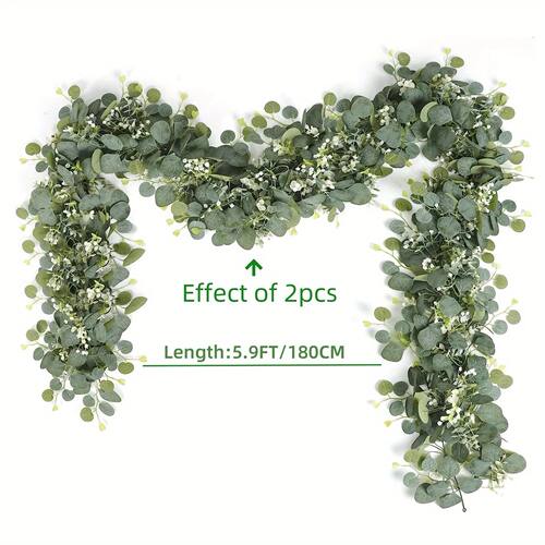 1pc Artificial Eucalyptus Leaves Greenery Garland Fake Plant
