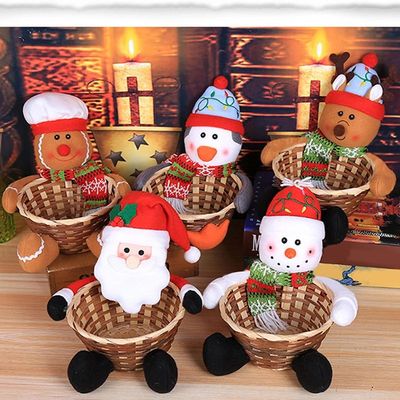 Merry Christmas Decorate Christmas Candy Storage Basket Desk