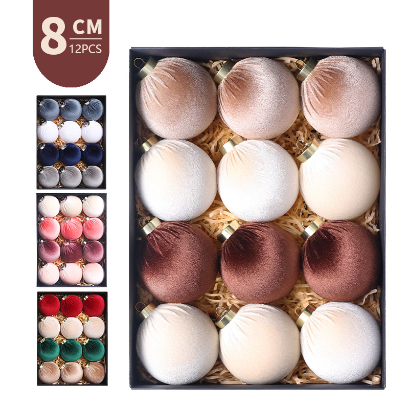 Christmas Decorations 8cm/12 Cloth Christmas Ball Gift Bag S