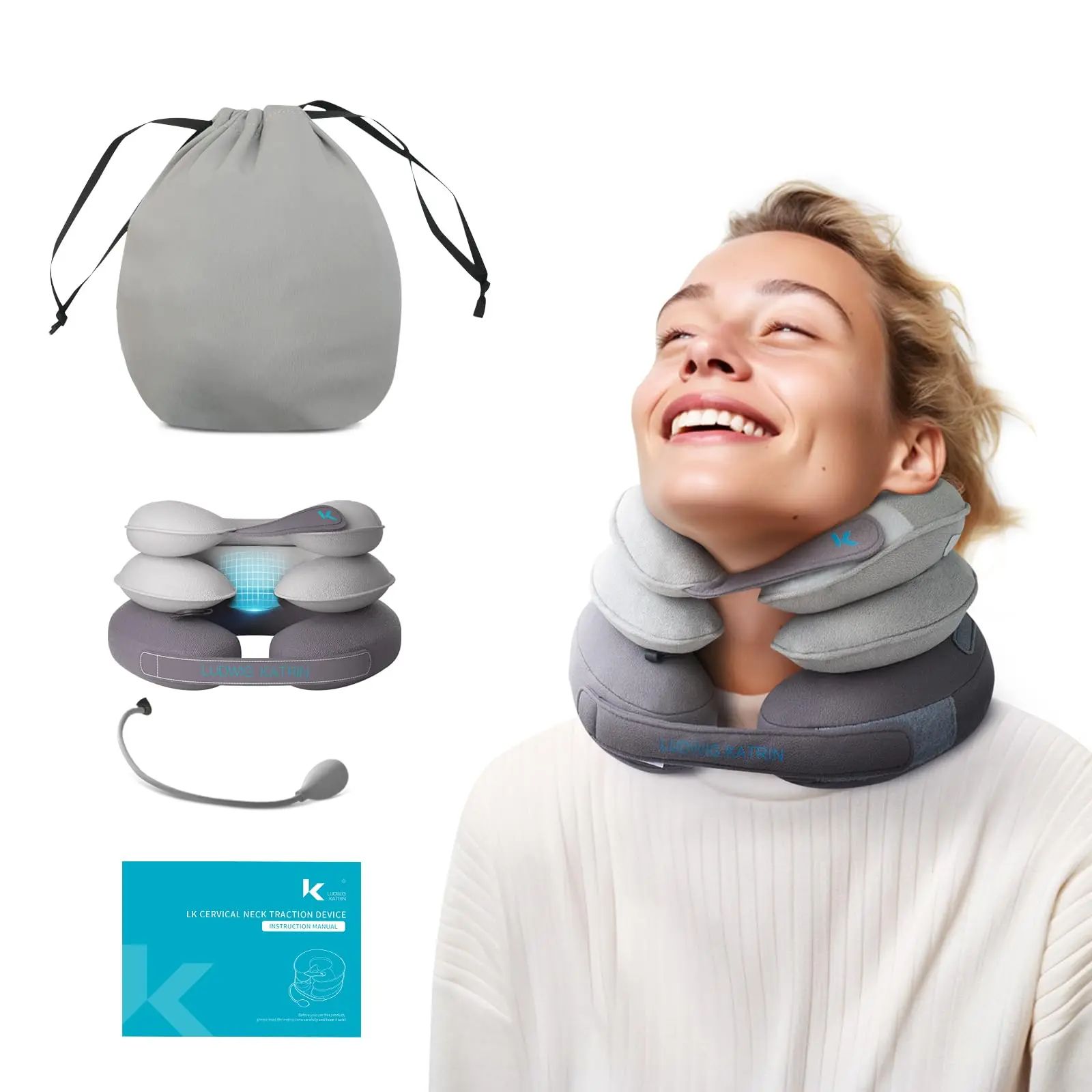 Cervical Neck Traction Device - Inflatable Neck Stretcher Pi