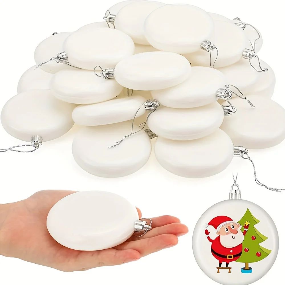 5/30pcs Christmas Blank White Ball ornaments, Christmas tree