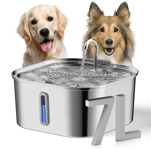 7L/236 oz Big Dog Fountain Stainless Steel Automatic Pet Dri