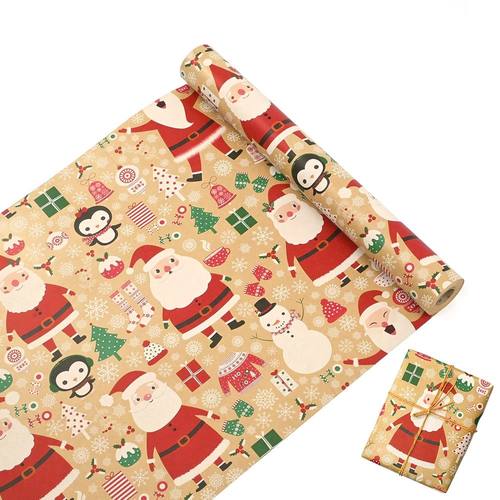 1 Roll 17inch x590inch  Christmas Gift Wrapping Paper kraft