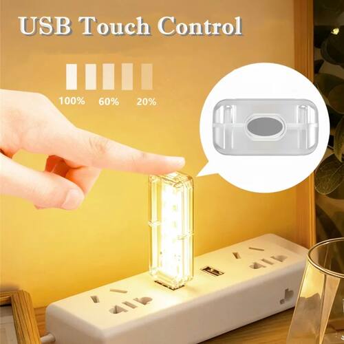 10LEDs USB Touch Dimming Night Light 5V Portable 3000K/6500K