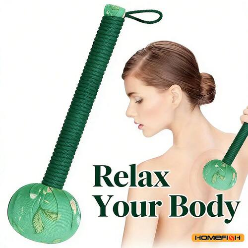 Long-Handled Wormwood Massage Hammer for Lymphatic Drainage,