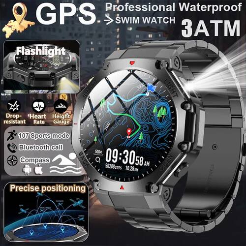 New Men Sports Smart Watch GPS AMOLED Heart Rate Monitoring