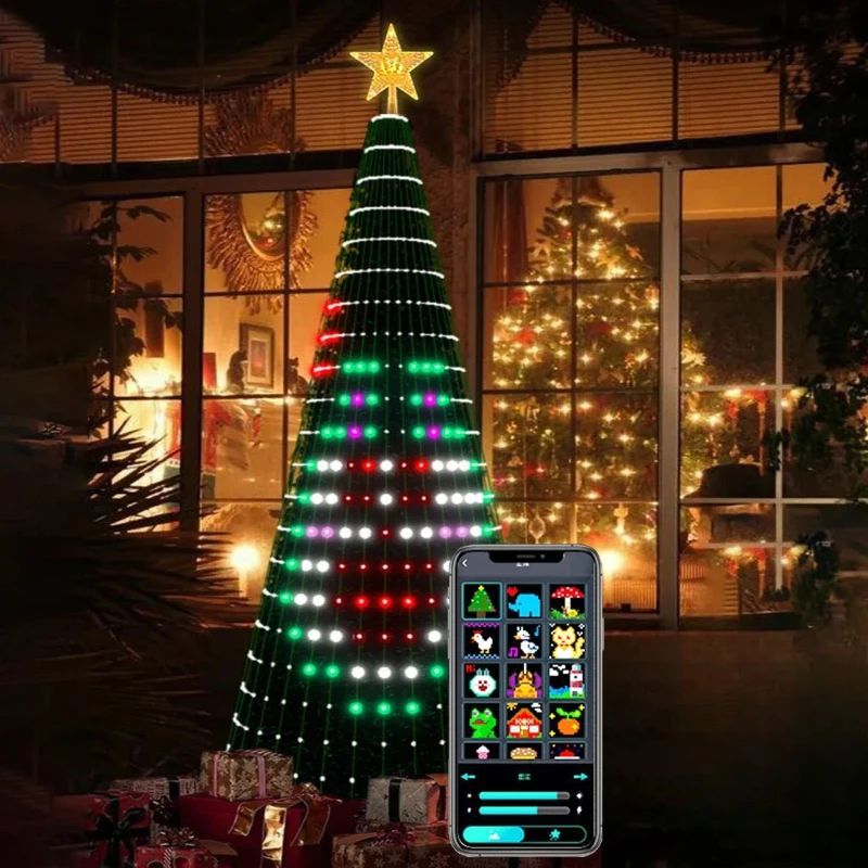 Christmas Tree Star Lights Smart RGB Christmas Light with Re