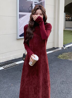 【首发 现货】法式红色复古打底衫 吊带裙2C212- G166-P175-K258