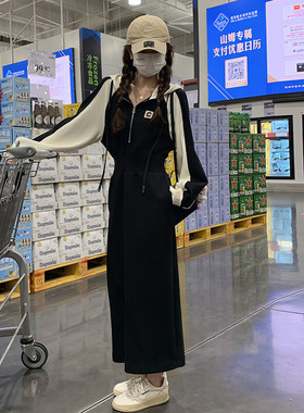 爆款大量现货买家春装新款休闲刺绣戴帽连衣裙098-8929P155K218