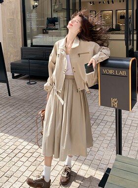 【首发 现货】设计感满满酷飒风卡其套装裙2C212- G160-P195-K288