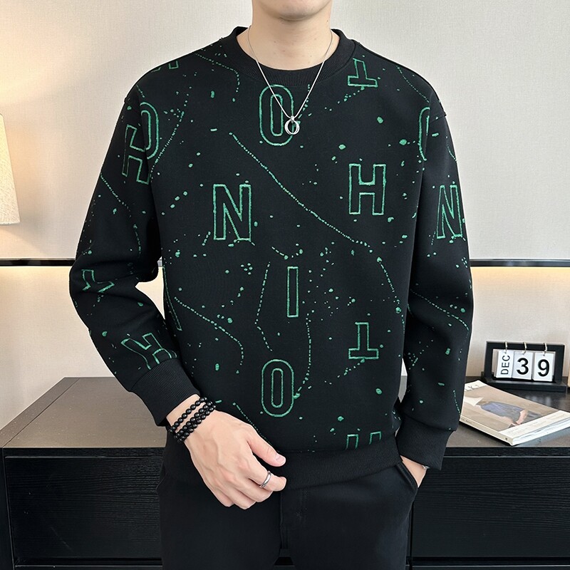 2025秋冬新款男士圆领休闲卫衣