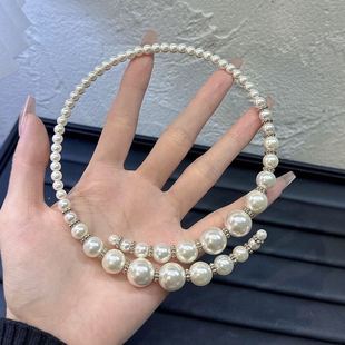 开口珍珠项圈chocker颈链高级感轻奢小众夸张项链女款2024新款