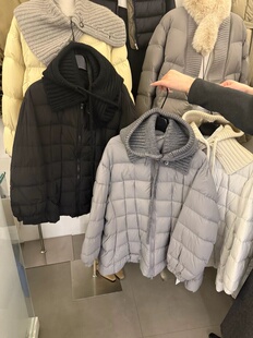 清货  特价 针织帽可脱卸90白鸭绒立领羽绒服中长款外套