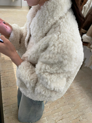 韩国东大门24冬新款皮毛一体加厚保暖外套环保羊羔毛小个子上衣女