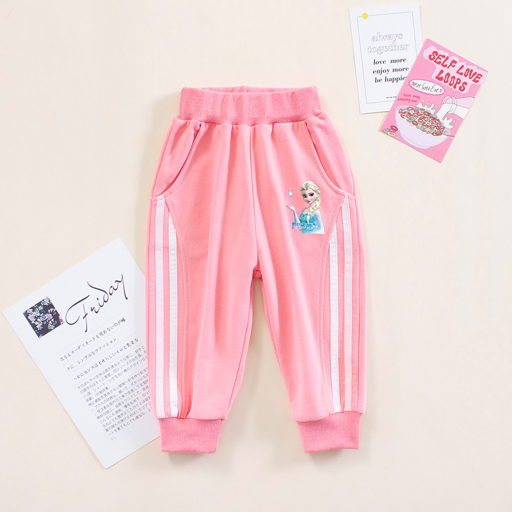 女童春秋裤子冰雪奇缘宝宝秋装爱沙童装纯棉休闲裤儿童秋季运动裤
