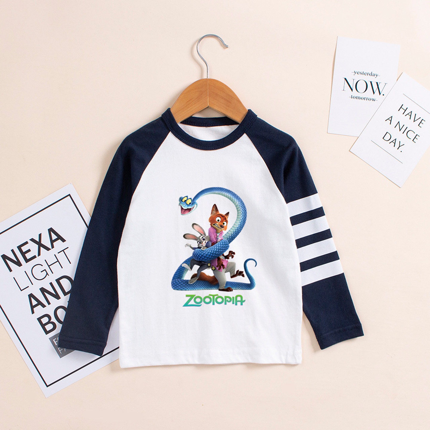 男童纯棉长袖T恤宝宝春秋款打底衫儿童疯狂动物城尼克狐衣服春装