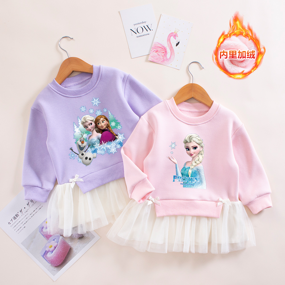 女童秋冬加绒连衣裙薄绒亲肤保暖