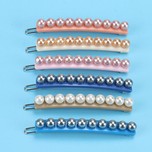 亚历山大同款发饰雪豆珍珠边夹一字夹刘海夹小仙女百搭发卡子发夹