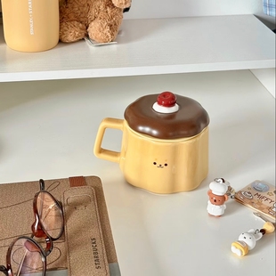 星巴克杯子2025秋日遇见小熊甜品屋系列可爱高颜值布丁陶瓷马克杯