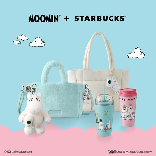 泰国星巴克杯子Moomin姆明合作系列不锈钢吸管随行保温杯毛绒公仔
