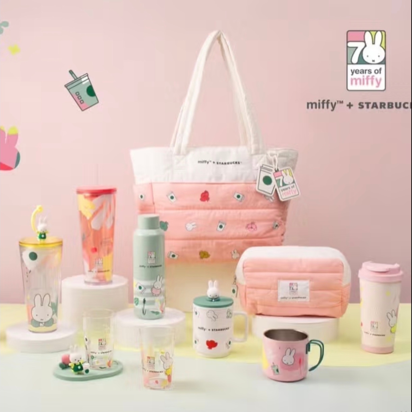 台湾星巴克杯子25miffy米菲兔联名系列可爱不锈钢保温保冷随行杯