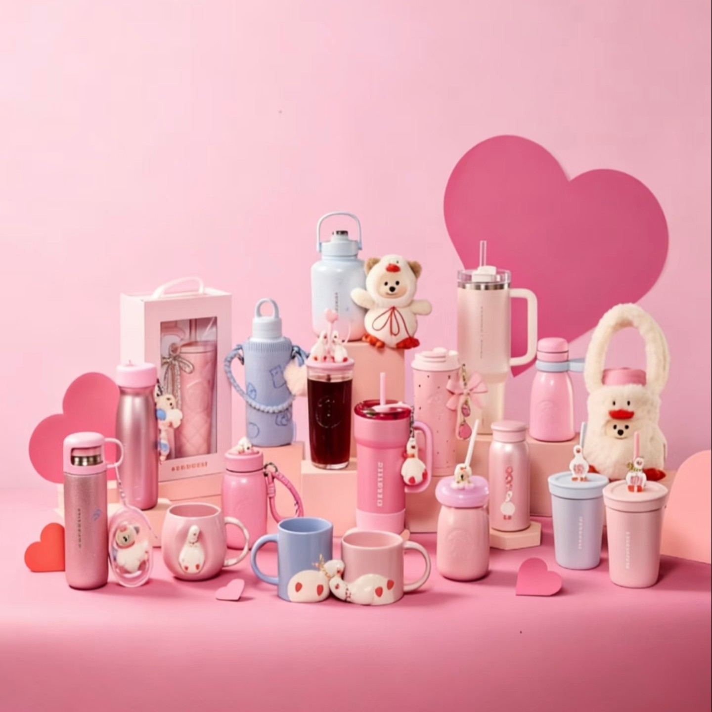 星巴克2026新年情人节礼物甜星噗噗鸭系列不锈钢随行吸管陶瓷对杯,模玩/动漫/周边/娃圈三坑/桌游,动漫水杯/居家/百货,淘宝优惠券,粉丝福利购,淘宝优惠卷