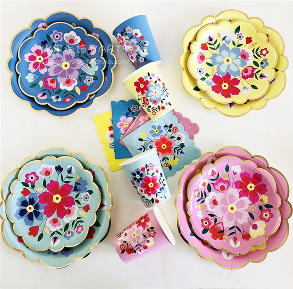 中国风印花一次性餐具套装