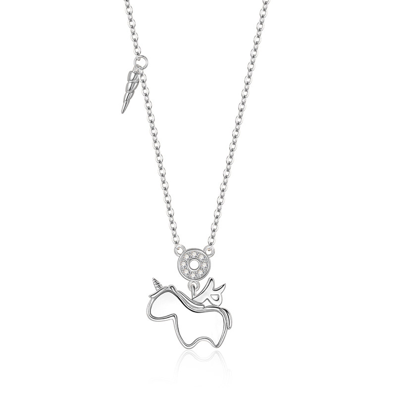 【圣诞节礼物】2026年小飞马白贝母s925纯银项链马年生肖情人节女