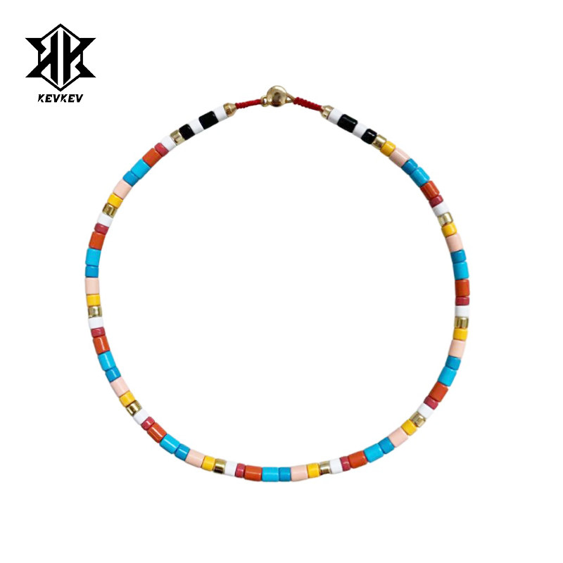 同款烤漆彩色串珠项链