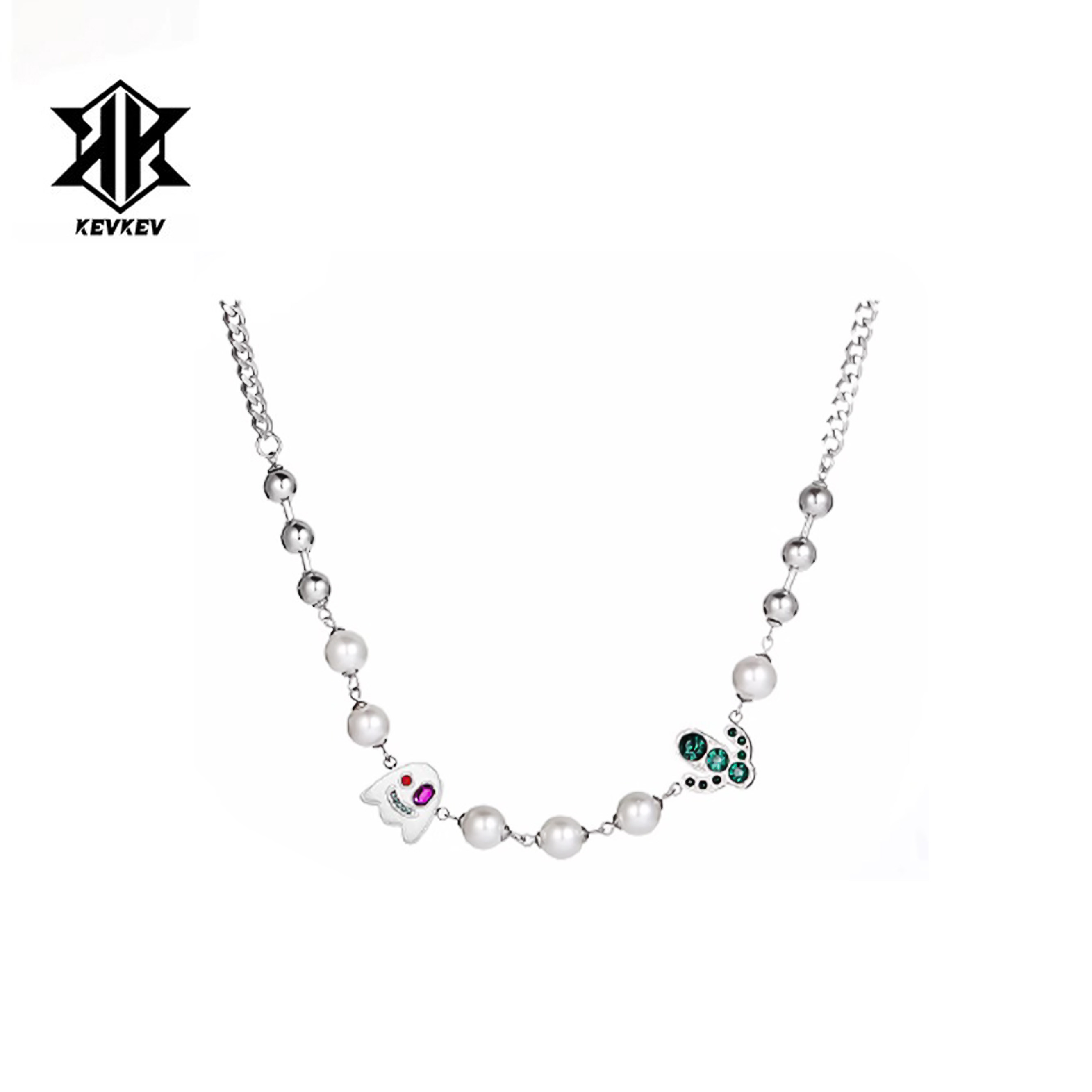 幽灵拼接仙人掌珍珠项链