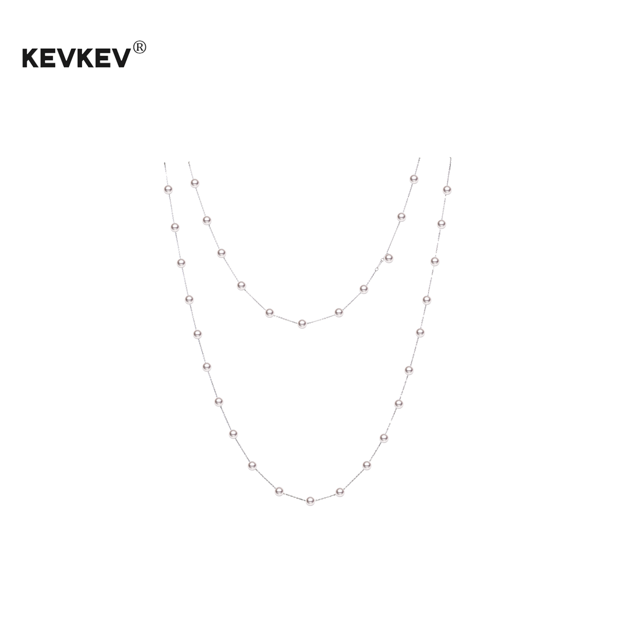 kevkev满天星超长款通体纯银双层叠戴多带施家珍珠项链夏毛衣链女