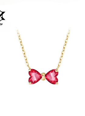 王星越同款925银蝴蝶结 tsutsumi项链女高级感轻奢爱心锁骨链礼物