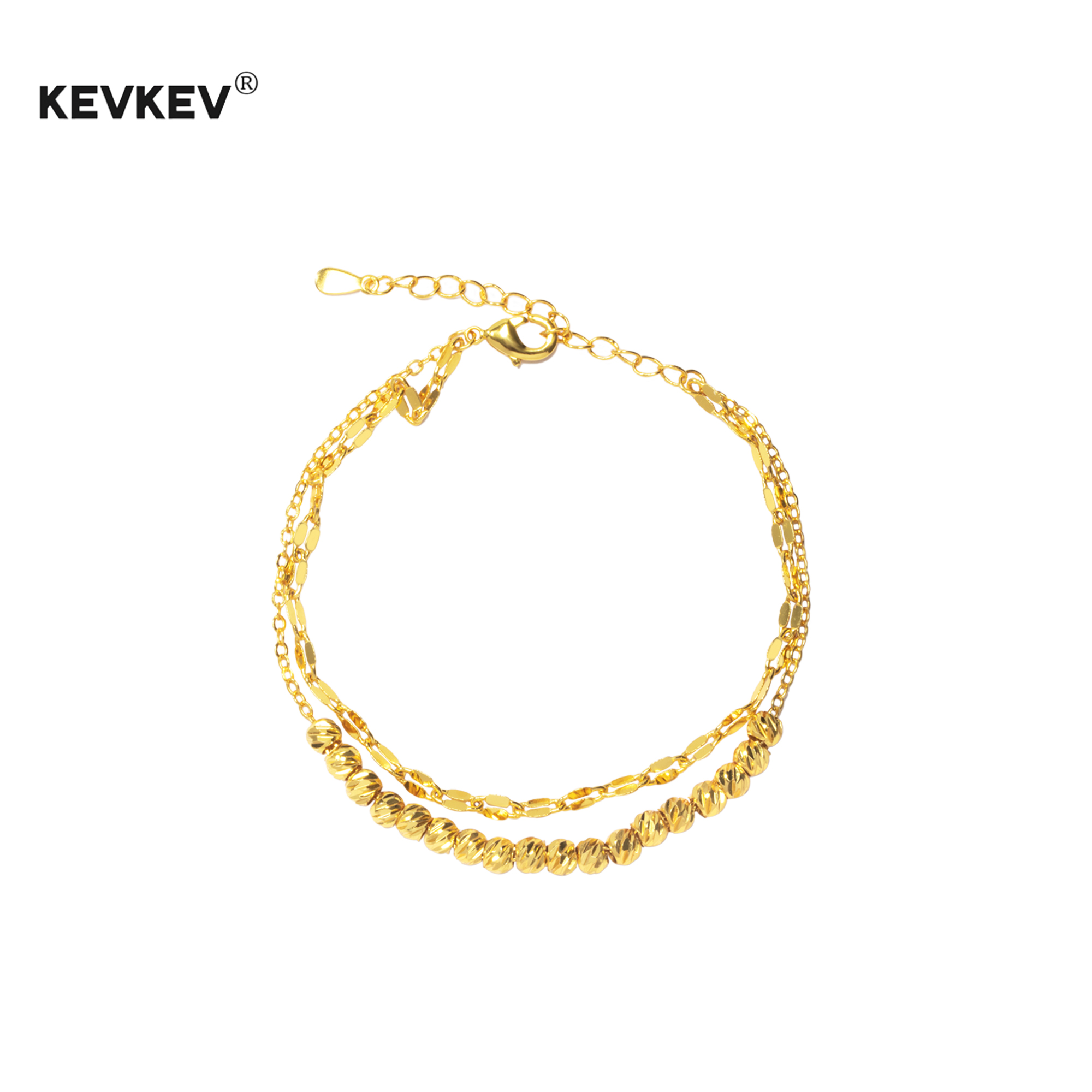 kevkev双层叠戴爆闪蹦迪珠手链女款轻奢小众设计感手饰送女友礼物