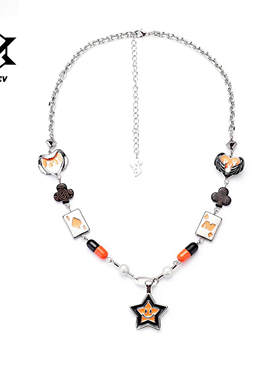 官方正品恶魔天使之翼幸运笑脸五角星项链串珠笑脸星星项链男潮酷