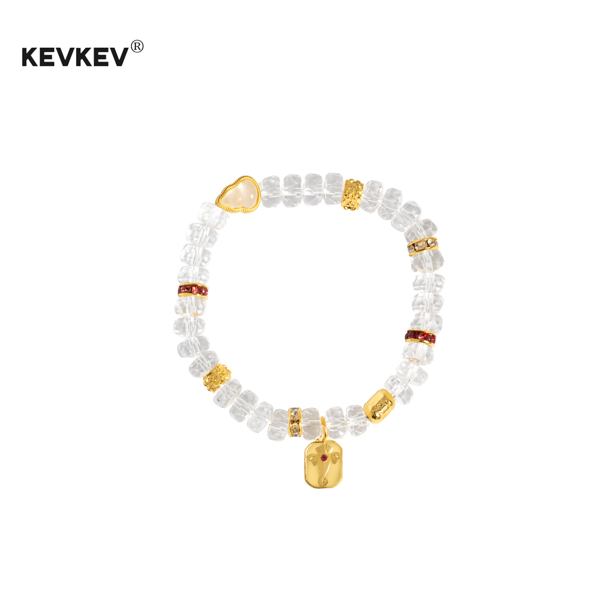 kevkev天然白水晶赵露思同款水晶手链八方来财水晶手链转运珠招财
