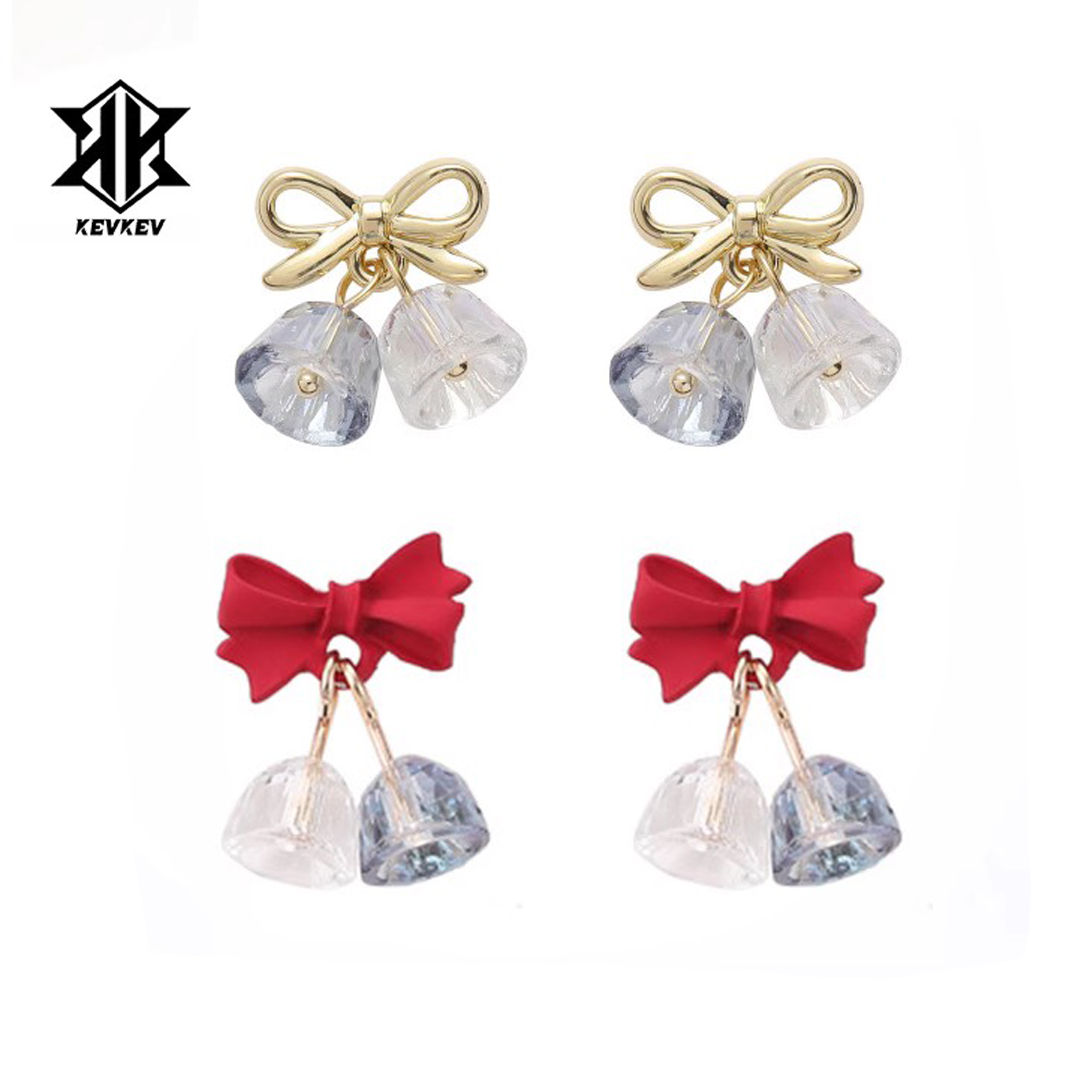 925银针铃铛蝴蝶结耳环