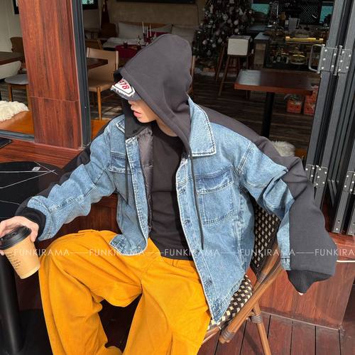 90白鸭绒保暖牛仔夹克羽绒服外套