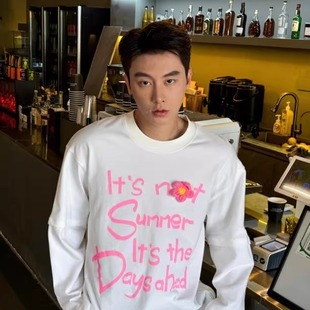 休闲宽松男女情侣长袖 获衣局 时尚 字母印花街头美式 立体小花