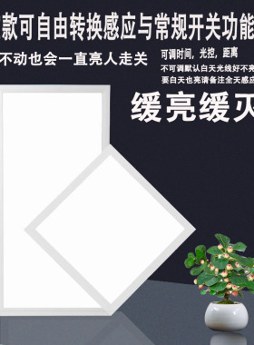 集成吊顶厨卫LED智能人体存在呼吸感应雷达平面板灯人不动也不灭