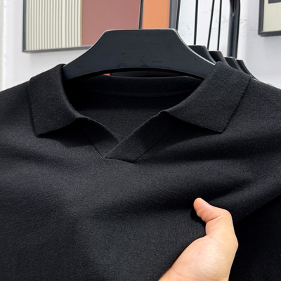 海鸥领polo衫男精纺羊毛衫长袖针织T恤薄款春秋季韩版翻领打底衫