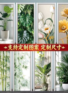 绿植门贴纸水电井门贴纸自粘遮丑翻新玻璃门木门卧室门竹子门贴纸