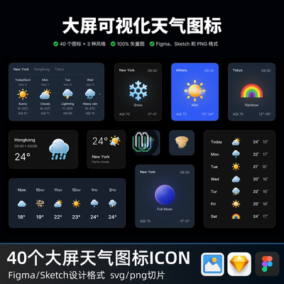 天气雨雪矢量ICON可编辑SVG图片