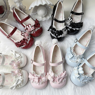 【现货速发】软糖小兔虎噜噜原创洛丽塔可爱lo鞋中跟lolita鞋皮鞋